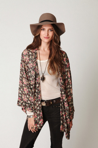 Free People Printed Kimono