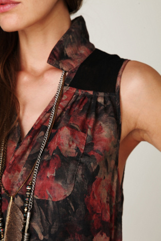 Sheer Printed Collar Buttondown Day Dress