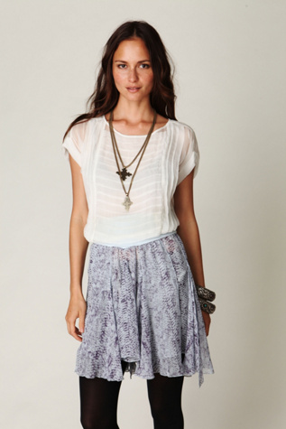 Feathered Wings Printed Chiffon Skirt