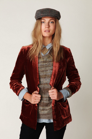 Slouchy Velvet Blazer