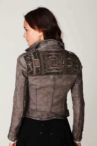Embellished Leather Jacket