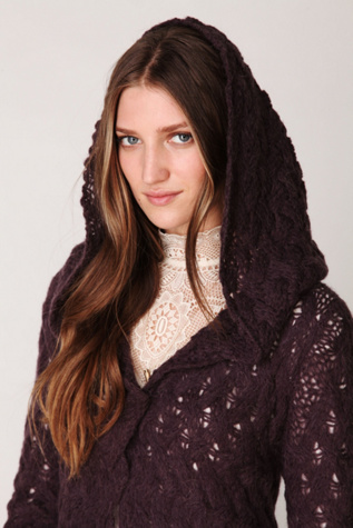 Hooded Cable Cardigan