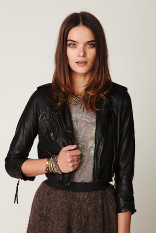 Cropped Biker Jacket