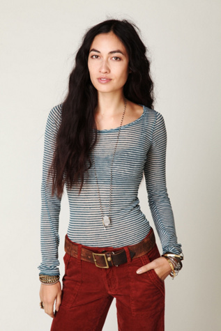Striped Burnout Top