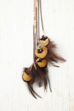 Beaded Feather Hair Clip