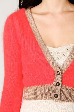 Angora Color Block Cardigan