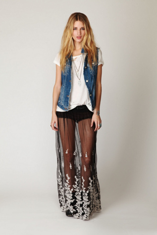 Provincial Embroidered Maxi Skirt