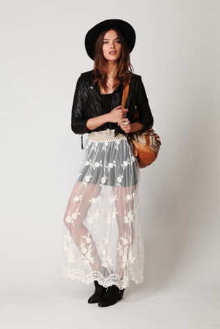 Provincial Embroidered Maxi Skirt
