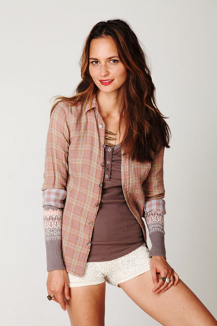 Plaid Button Down with Gingham Top