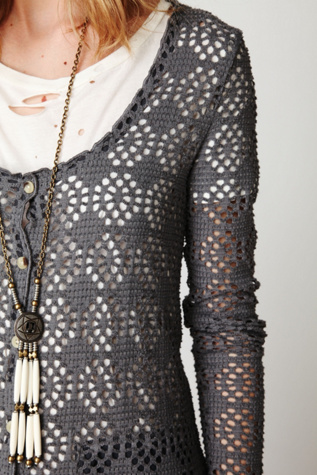 Crochet Love Long Sleeve Cardi