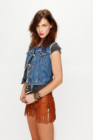 Leather Fringed Shorts
