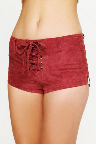 Suede Lace Up Shorts