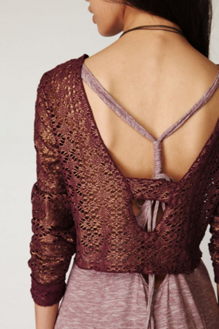 Lurex Crochet Long Sleeve Top