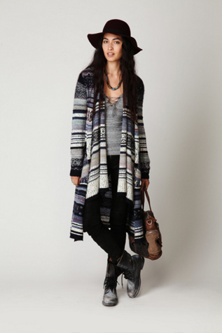 Fairisle Long Cardigan
