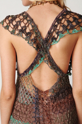FP Spun Fools Gold Crochet Dress