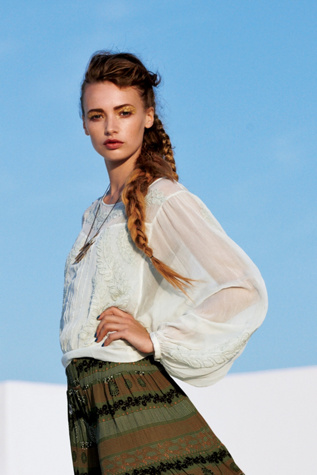 Embroidered Sheer Top
