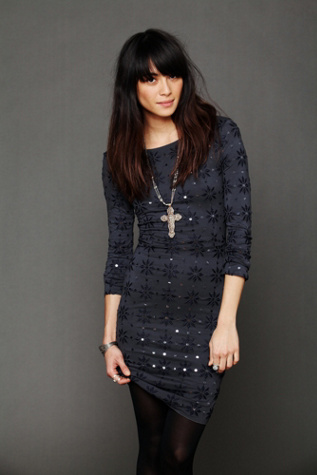 Long Sleeve Embellished Party Dress