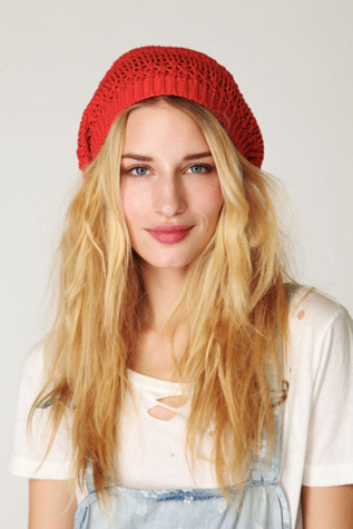 Cotton Open Knit Beret