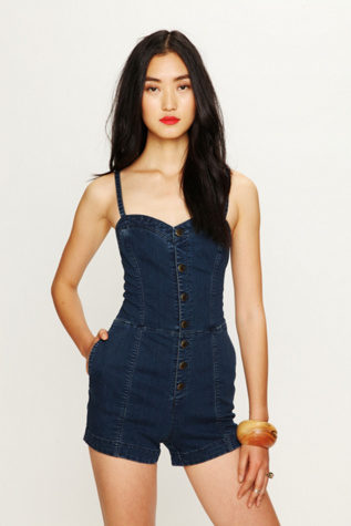 Sweetheart Denim Romper