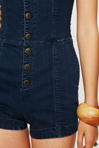 Sweetheart Denim Romper