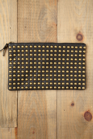 Studded Zip Clutch