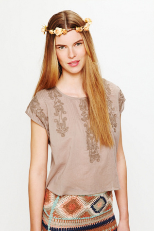 Embroidered Quills Crop Top