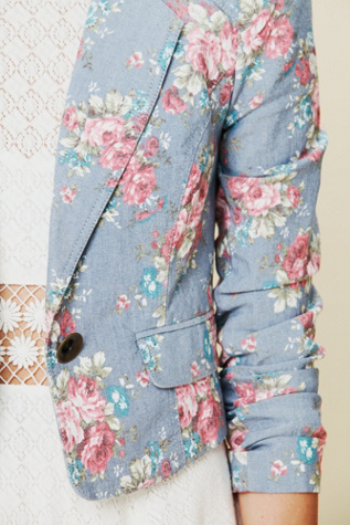 Floral Shrunken Blazer