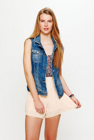 High Waist Crochet Yoke Skort