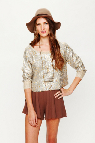 Sequin Cropped Pullover