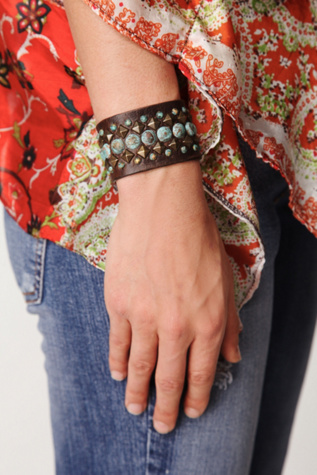 Turquoise Studded Belt Bracelet