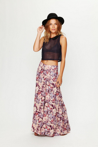 Floral Drapey Wideleg Pants