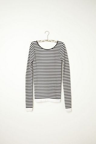Striped Low Back Top