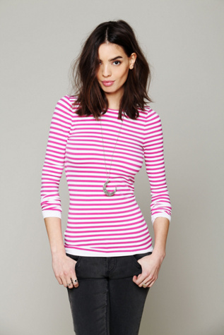 Dark Pink/White Stripe