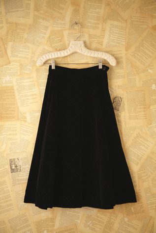Free People Vintage Quilted Velvet Skirt in vintage-skirts