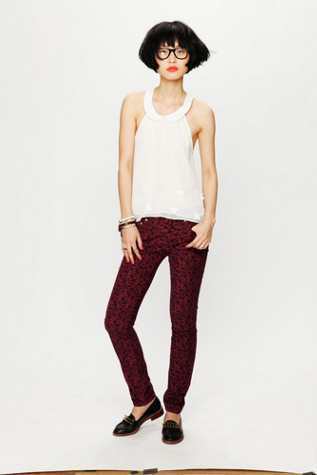Floral Print Cropped Cords