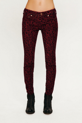 Floral Print Cropped Cords
