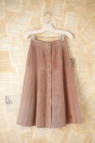 Vintage Suede Buttondown Skirt