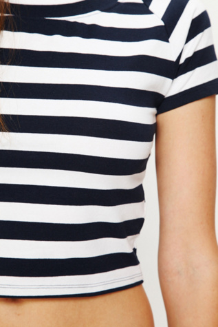 FP New Romantics Striped Scuba Crop Tee