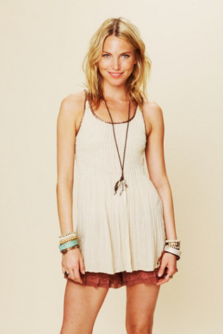 FP New Romantics Solid Pintuck Tunic