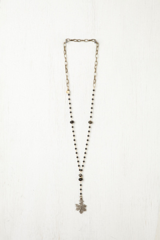 Jet Black Rosary Necklace