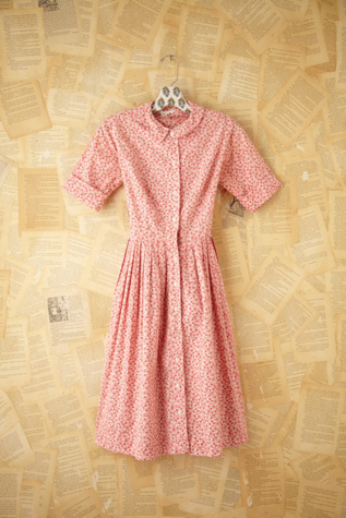 Vintage Pink Ditzy Floral Dress