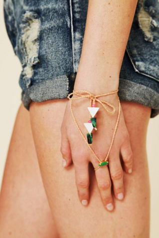Rhinestone Ring Wrap Bracelet 