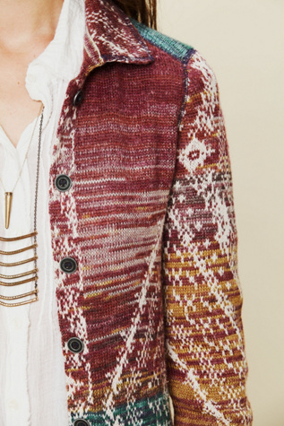Pattern Long Buttondown Sweater