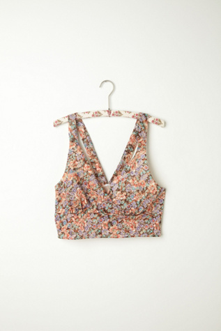 Mock Surplice Printed Bra