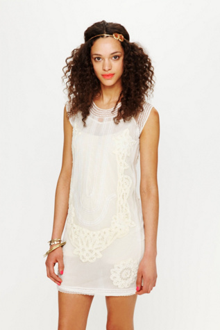 Elle Embroidered Dropwaist Mini Dress