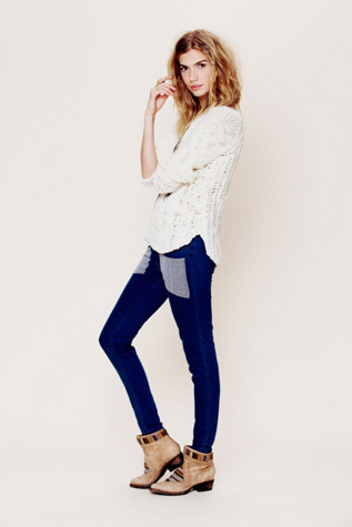 Embroidered Patch Skinny Jean