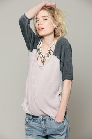 We The Free Long Sleeve Cotton Candy Burnout Top
