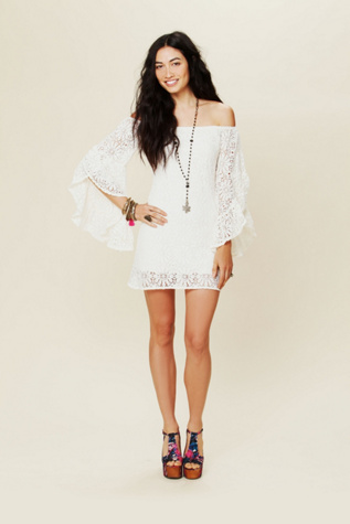 French Bardot Lace Tunic