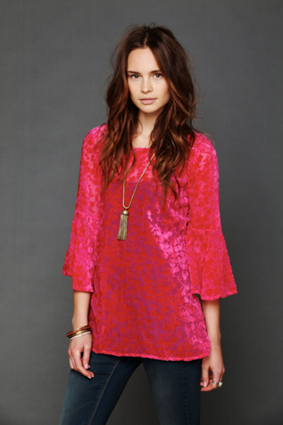 Gypsy Junkies Noir Velvet Tunic in sheer-blouses
