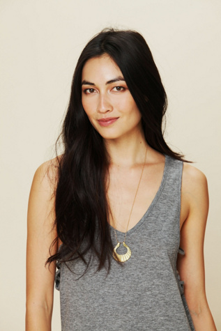 Crinkle Crescent Necklace